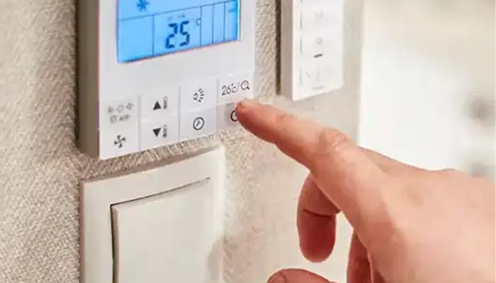 Energy-efficient central air conditioner operating in a home