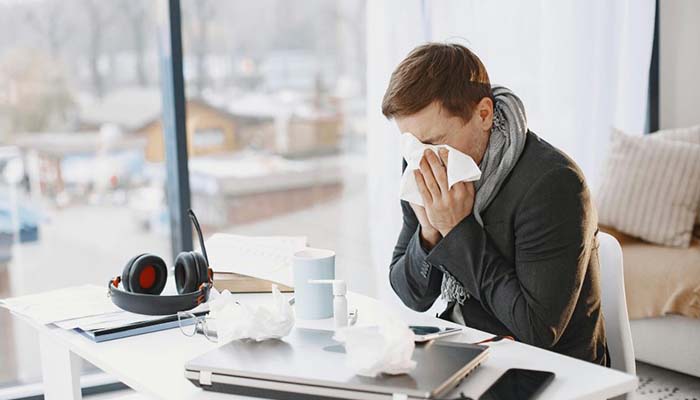 Home HVAC system with clean air filter to help reduce indoor allergens.