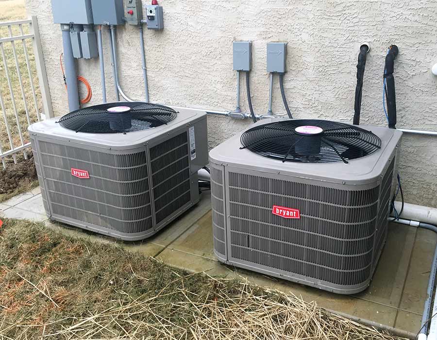 New central air conditioning system installed by Bryant Heating & Cooling