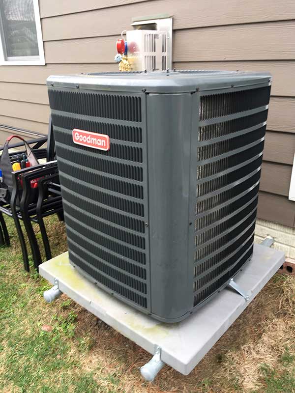 Goodman air conditioning system serviced in Gahanna, Ohio by Bryant Heating & Cooling